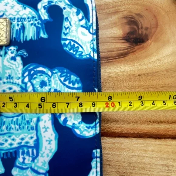 Lilly Pulitzer Chic Blue Elephant Pattern Nylon Tote Packable Travel Beach - Picture 10 of 12